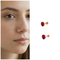 Red Ruby Gold Flat Back Nosepin Stud – Comfortable Daily Wear Combo