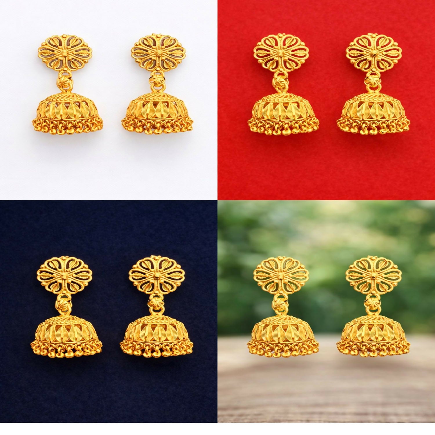 Traditional Gold Plated Jhumka Earrings for Women