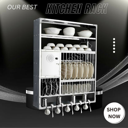 Wall-Mounted Stainless Steel Dish Rack – Heavy-Duty 35×45 cm Storage Organizer