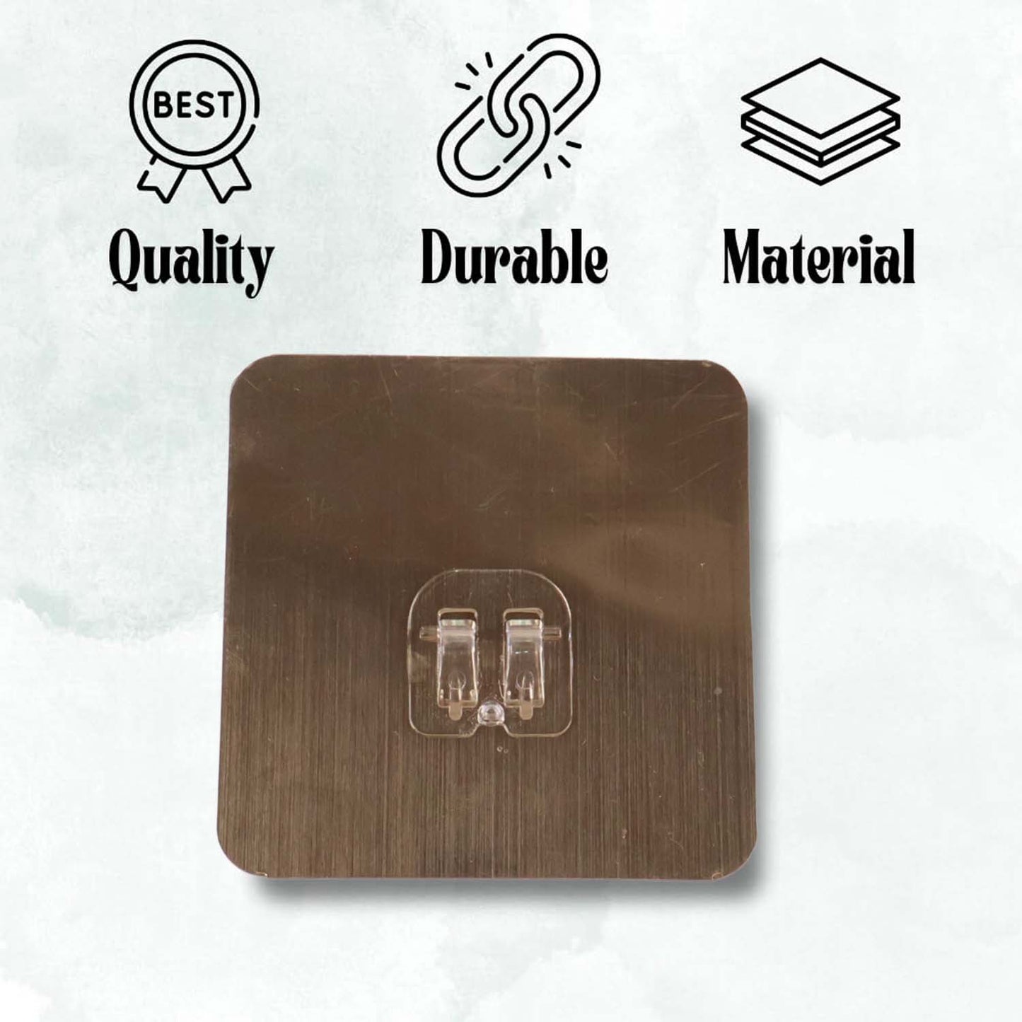 Self-Adhesive Heavy-Duty Plastic Wall Hook – 1 Pc (8x8 cm)