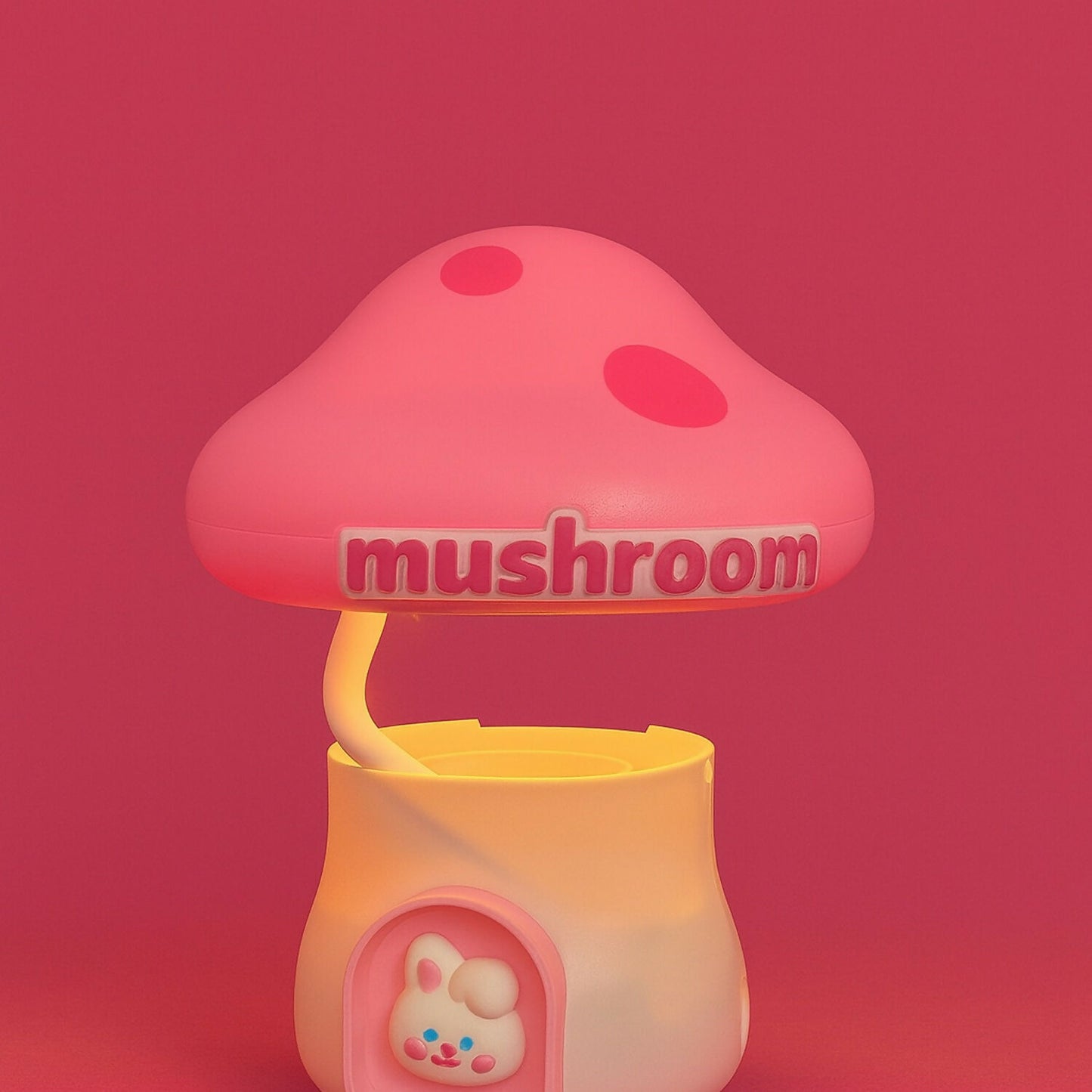 Cute Pink Mushroom LED Night Lamp for Kids Bedroom, Nursery & Bedside Decor