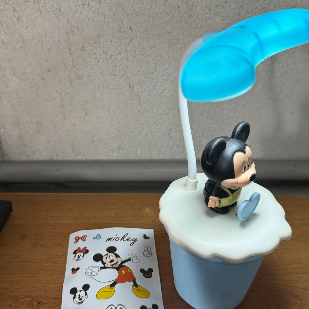 Cute Cartoon Mouse LED Desk Lamp with Pen Holder for Kids Room & Study Table