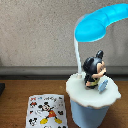 Cute Cartoon Mouse LED Desk Lamp with Pen Holder for Kids Room & Study Table