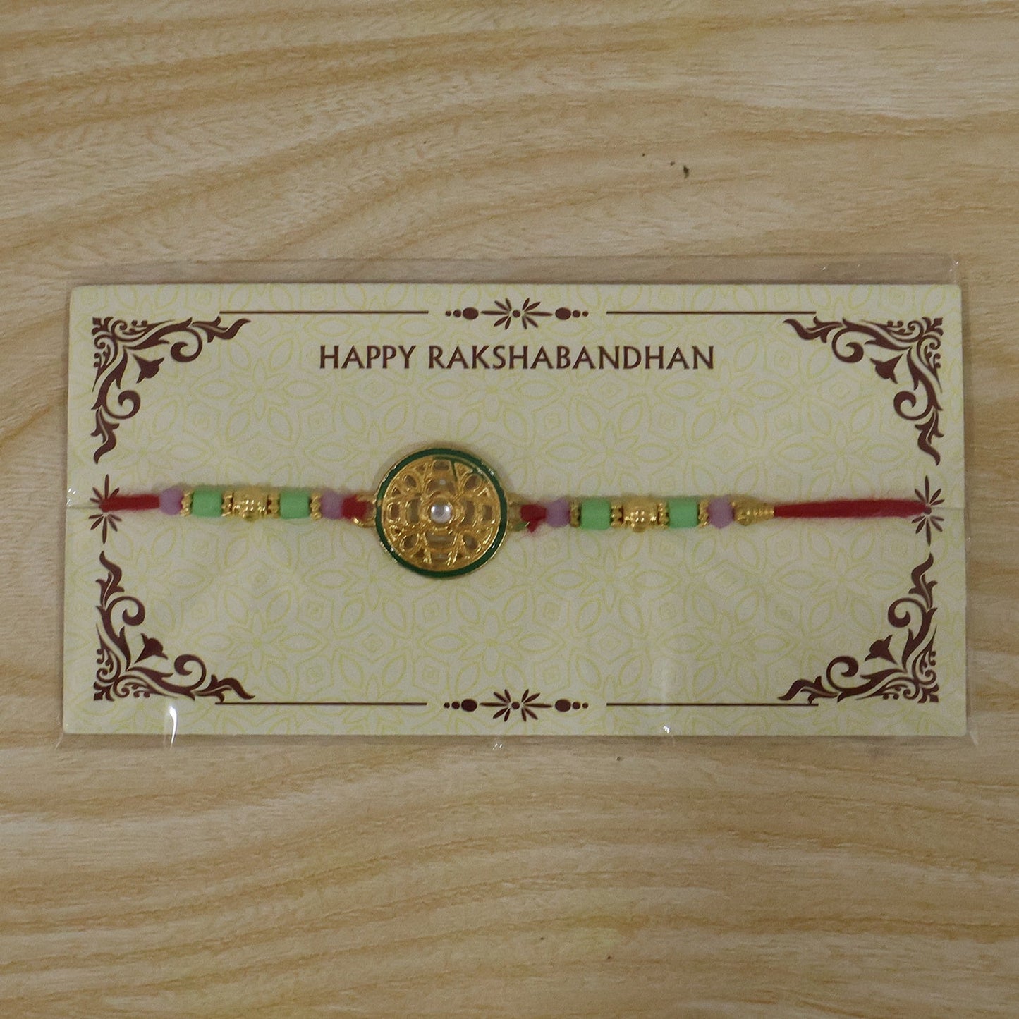 Rakhi Beautiful Designer Golden Floral Wheel for Raksha Bandhan (10pcs)