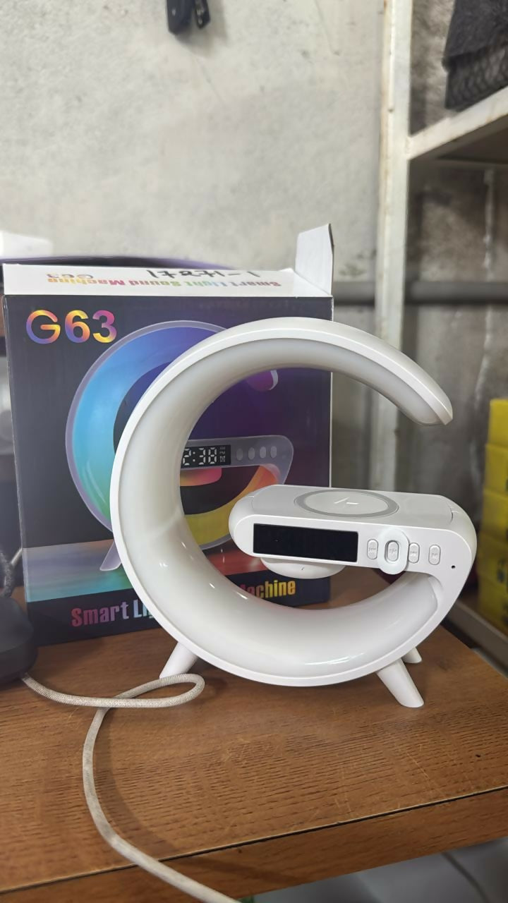 Smart speaker lamp with wireless charging and night light features