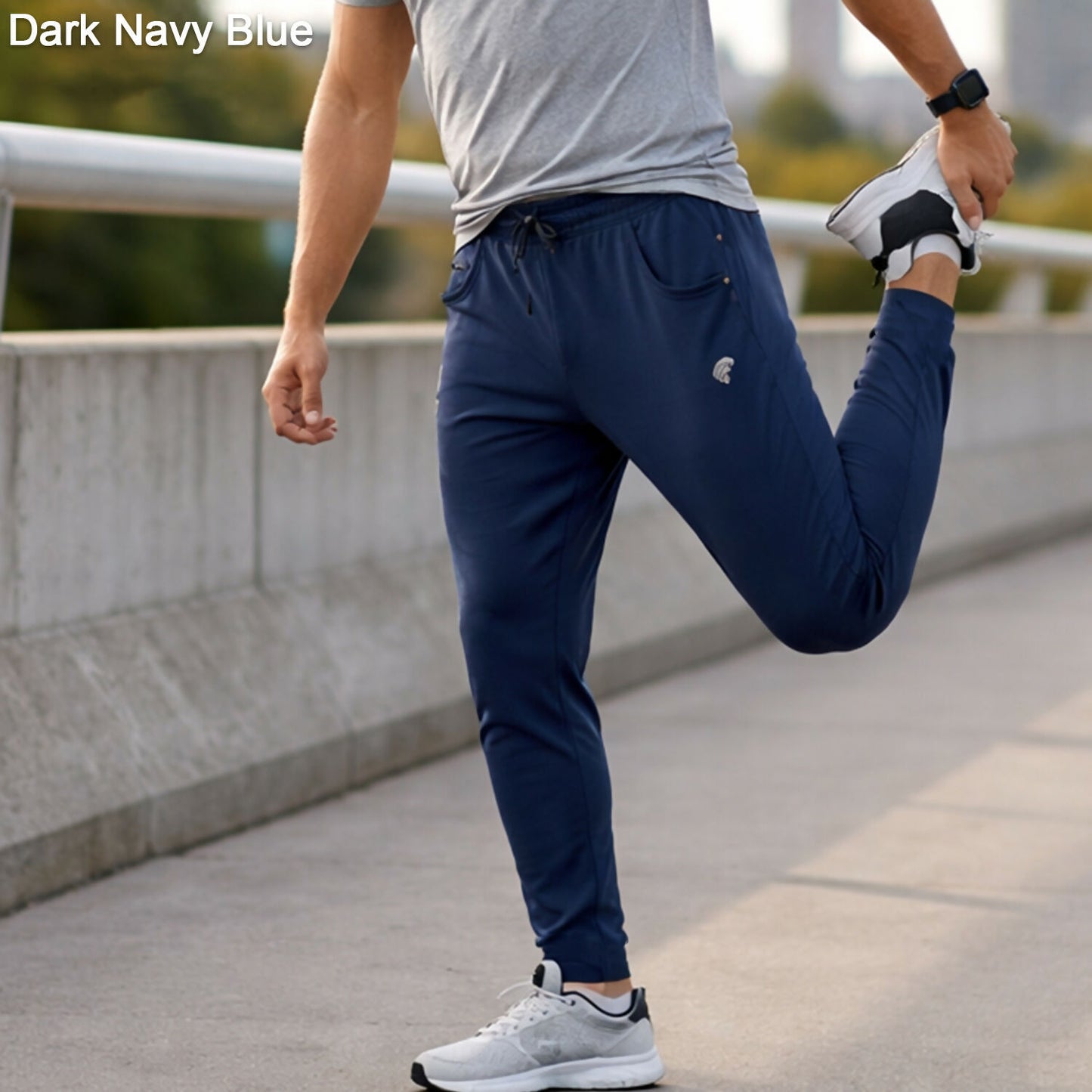 Men’s Slim Fit Stretchable Track Pants with Drawstring Waist Casual Lower