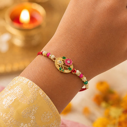Flower Motif Rakhi Festive Design for Brothers (10pcs)