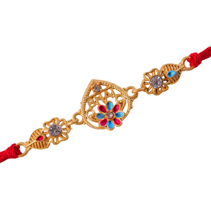 Designer Rakhi featuring BHAI Floral Plaque, clean frame and display look for Gifting
