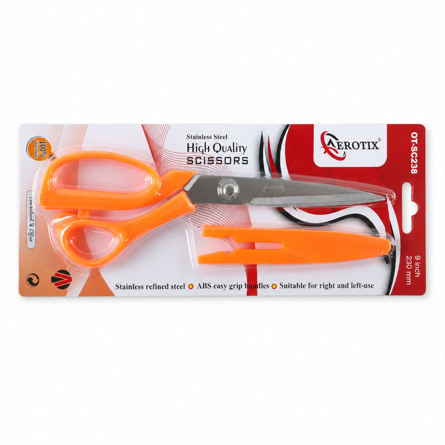 Multipurpose 9 Inch Stainless Steel Tailoring Scissors with Protective Safety Cover