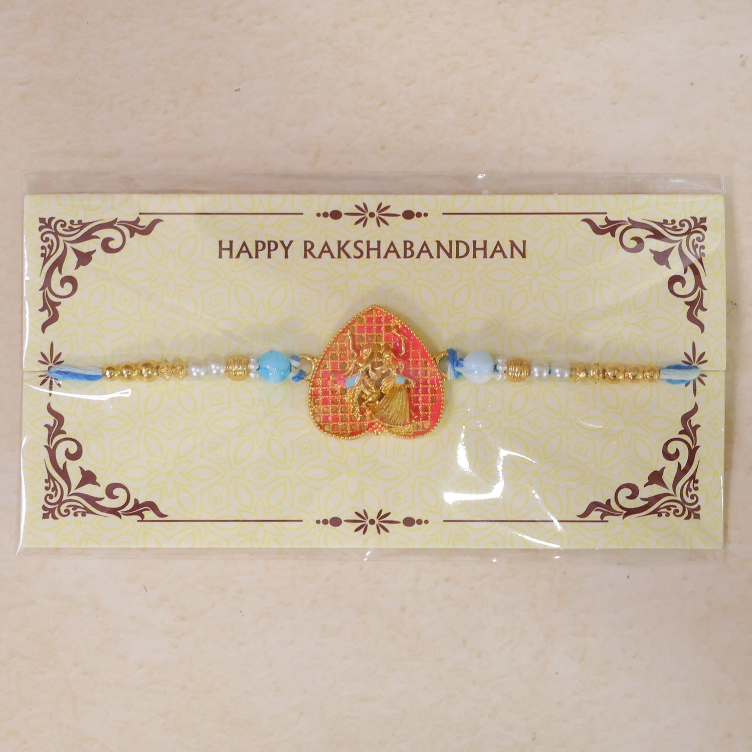 Radha Krishna Designer Rakhi with Pearl Beading (10pcs)