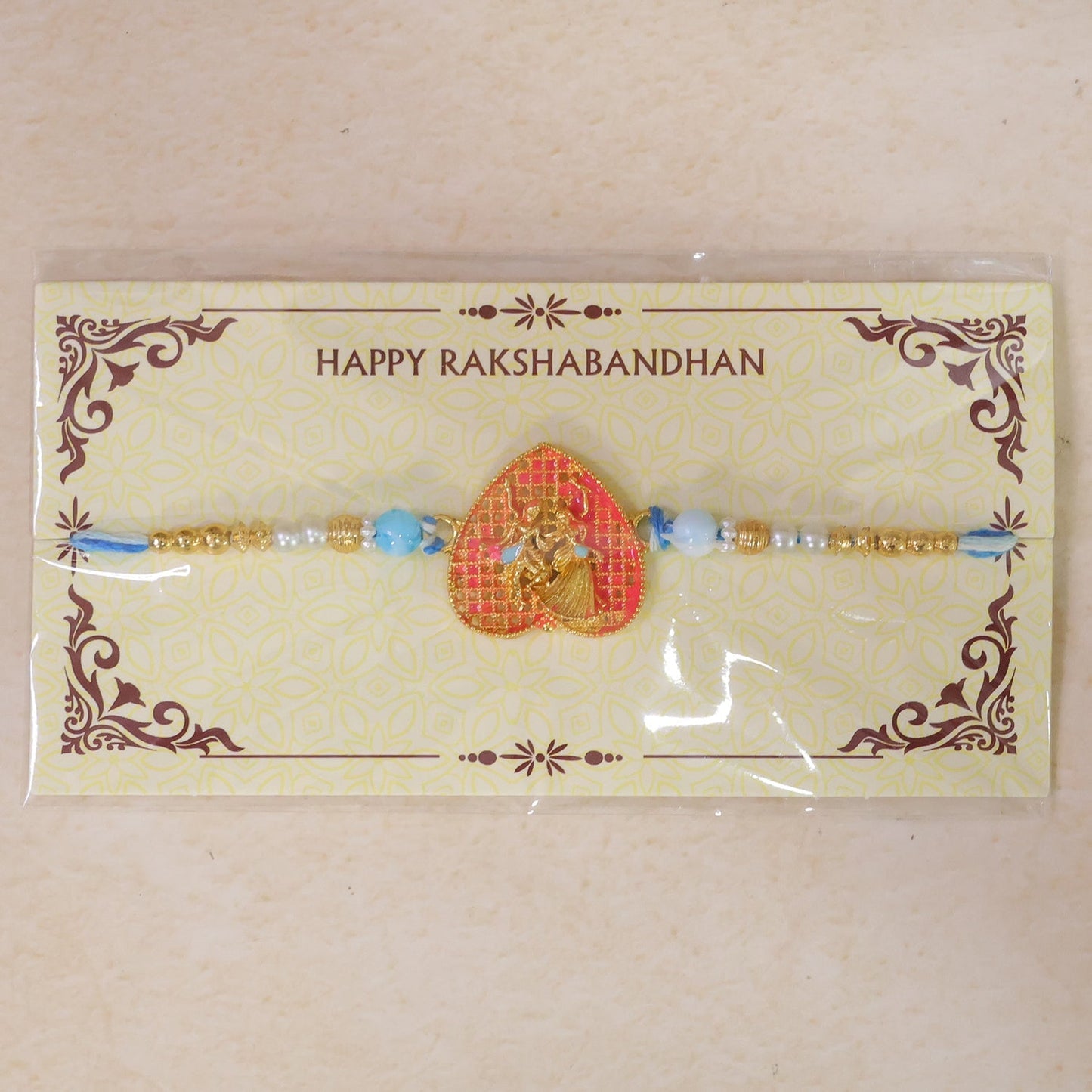Radha Krishna Designer Rakhi with Pearl Beading (5pcs)