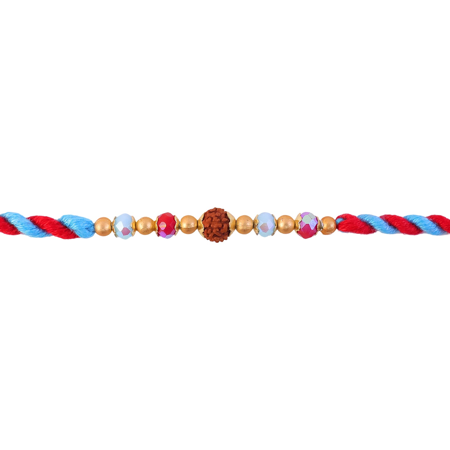 Beautiful Multicolor Designer Rakhi with Golden Centre and Cheerful Raksha Bandhan Style