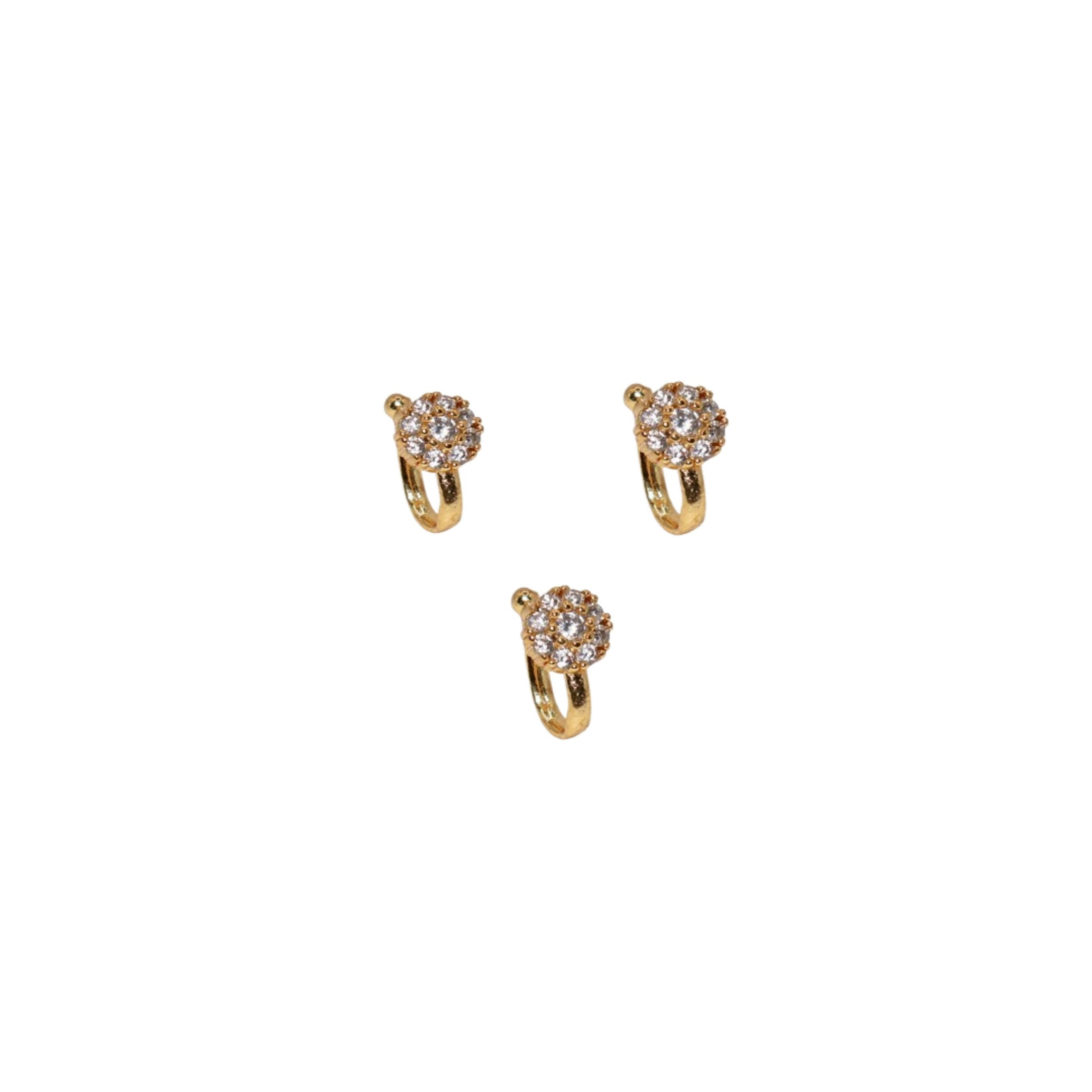 Non-Piercing CZ Nose Clip/Press Nath | Multi-Design Combo Combo Pack of 3