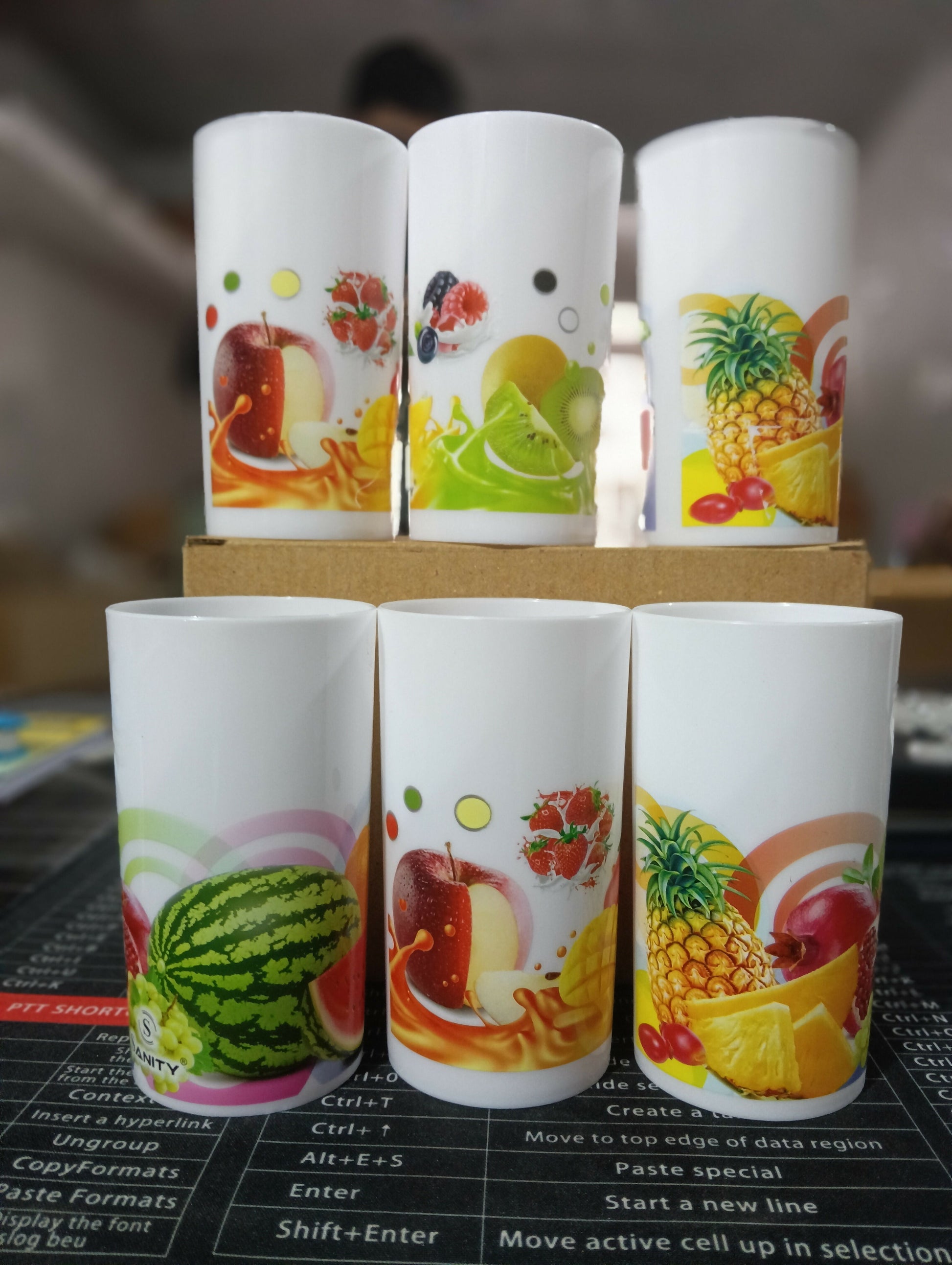 Fruit Print Design glass (pack of 6 )