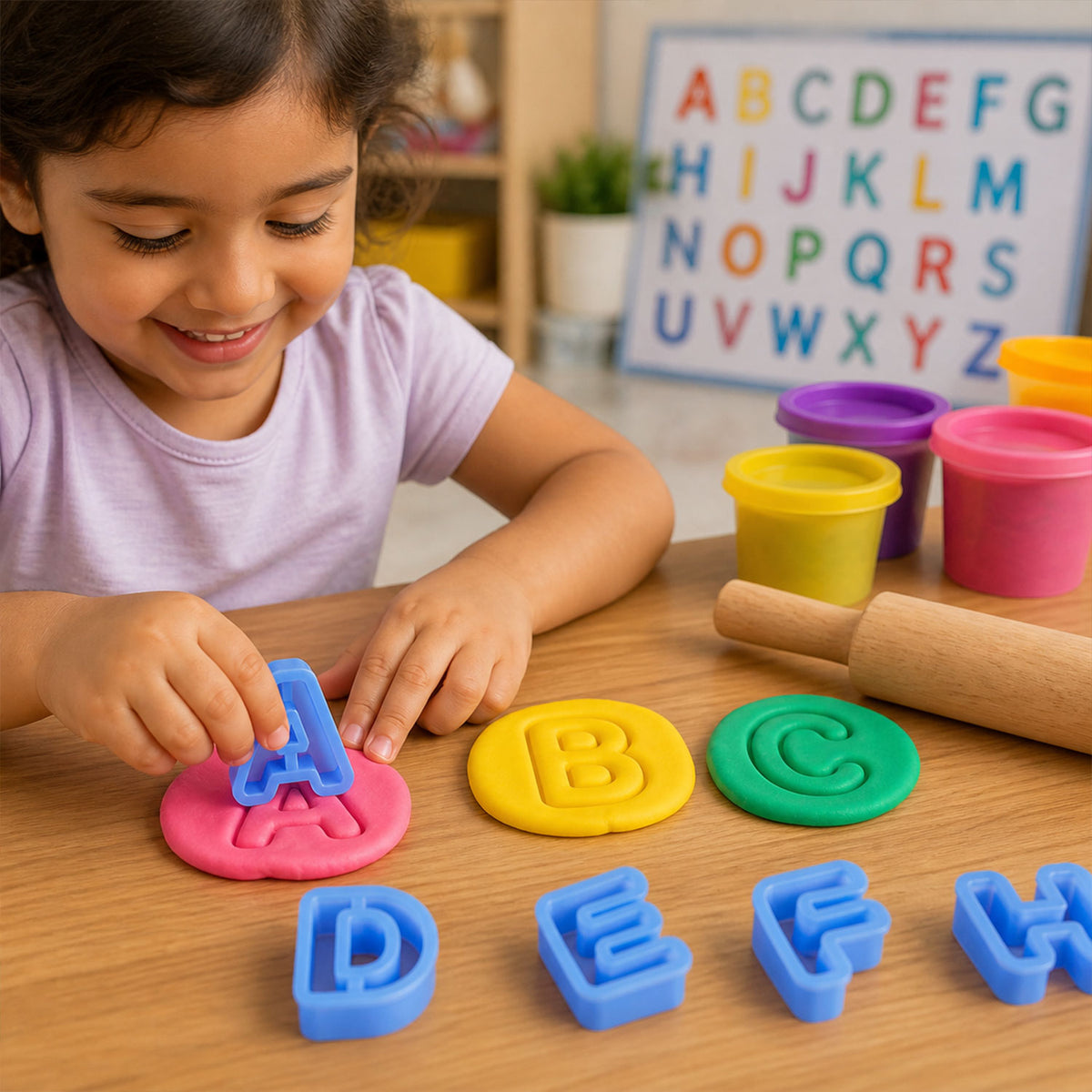 Alphabet Number Clay Mould Cutter Set for Kids Learning Art Craft and DIY Projects