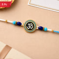 Om Symbol Rakhi Elegant Beaded Design for Raksha Bandhan (5pcs)