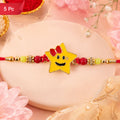 Smiley Star Rakhi Comfortable Kids Rakhi for Raksha Bandhan (5pcs)