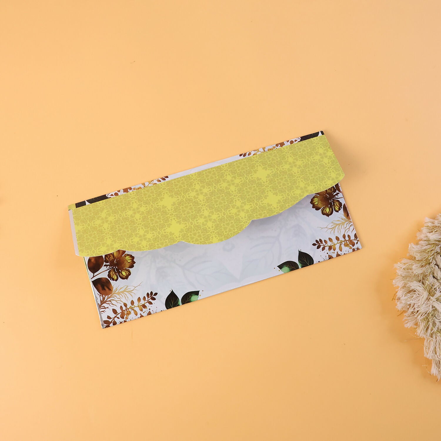 Decorative A4 Size Gift & Money Envelopes with Floral Leaf Pattern – Pack of 10 Pcs