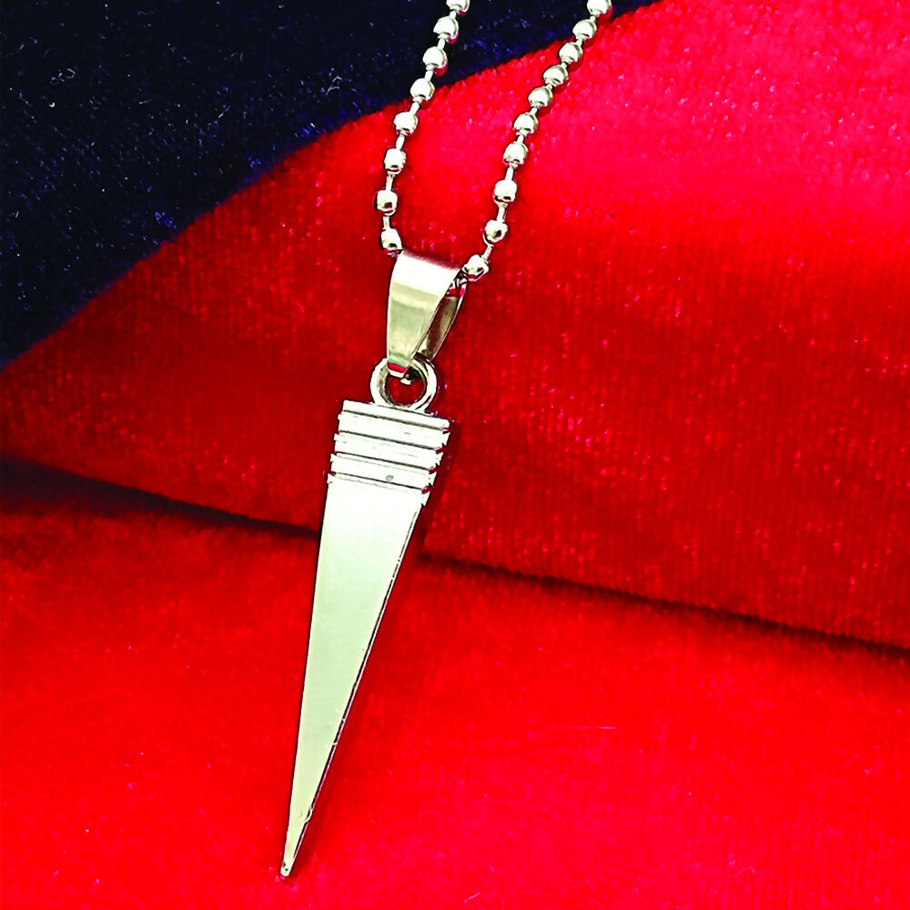 Steel Look Pointed Chain Pendnet