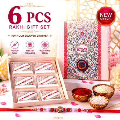 Sparkling AD Round Flower Designer Rakhi for Brother, Crystal Beads Gift