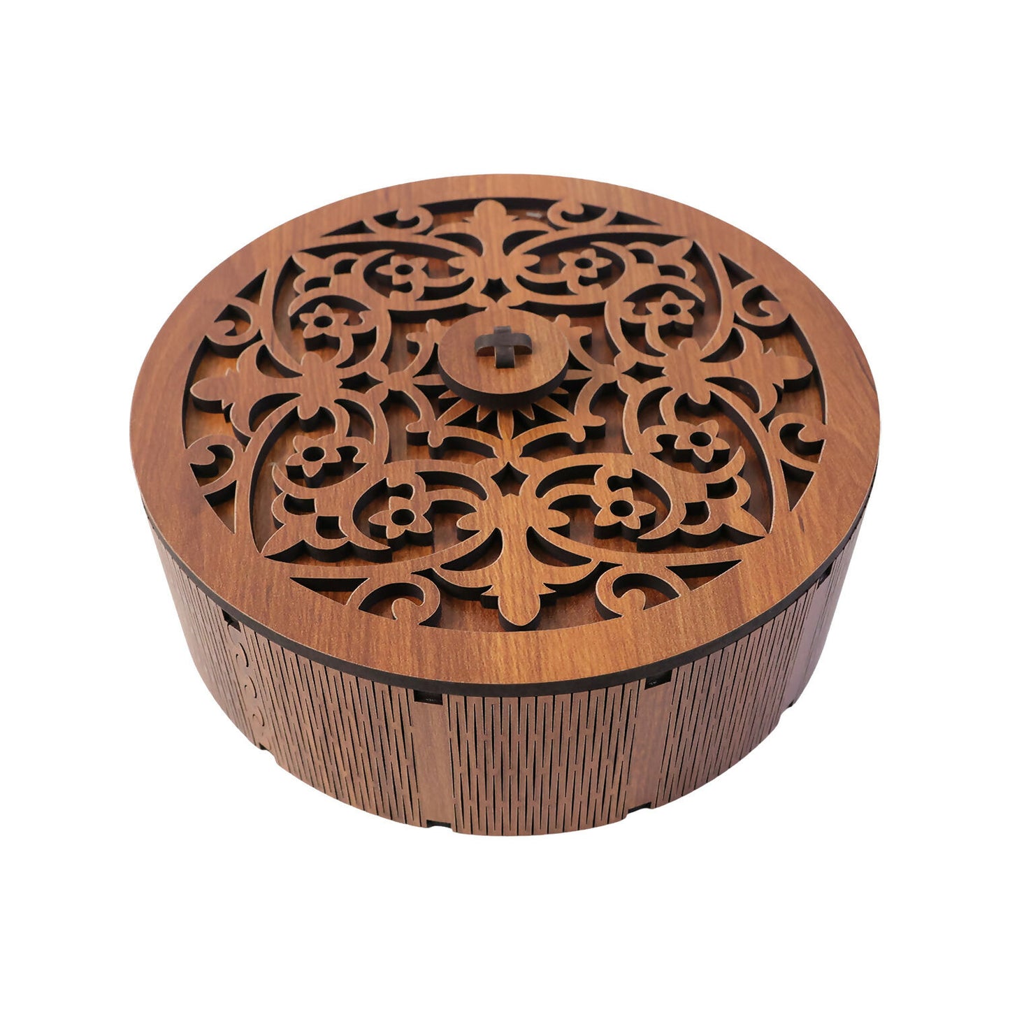 Decorative round storage box used as a gift box for traditional celebrations