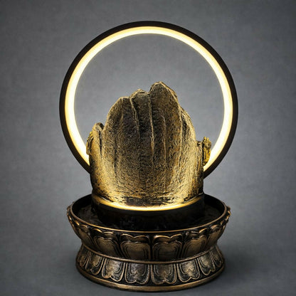 Shiv Parivar LED Water Fountain with Halo Ring Light