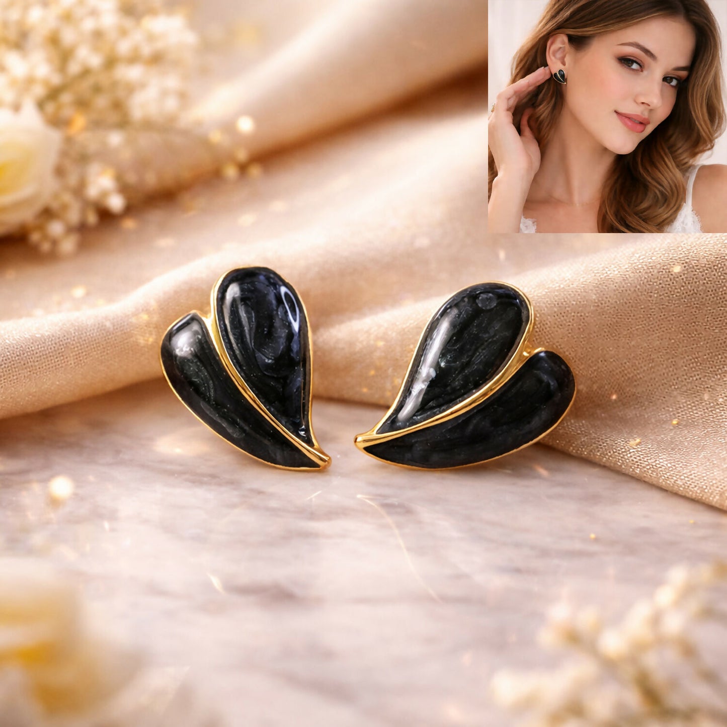 Elegant Leaf Design Stud Earrings for Women – Premium Gloss Finish Fashion Jewelry