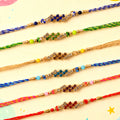 Twin Diamond Cluster Rakhi with AD Sparkle for Brother (Pack of 6)