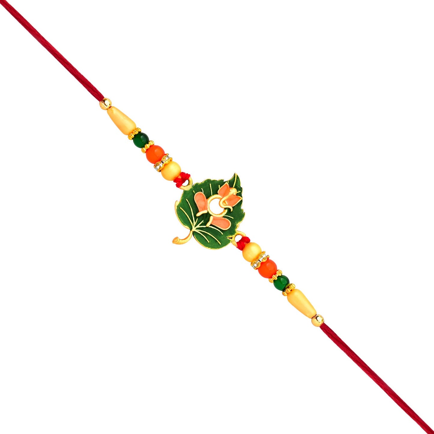 Rakshabandhan Leaf Design ganesh jiRakhi Symbol of Love & Protection (10pcs)
