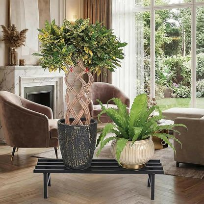 Heavy Duty Metal Rectangular Plant Stand, Flower Pot Rack for Balcony, Garden & Indoor Display