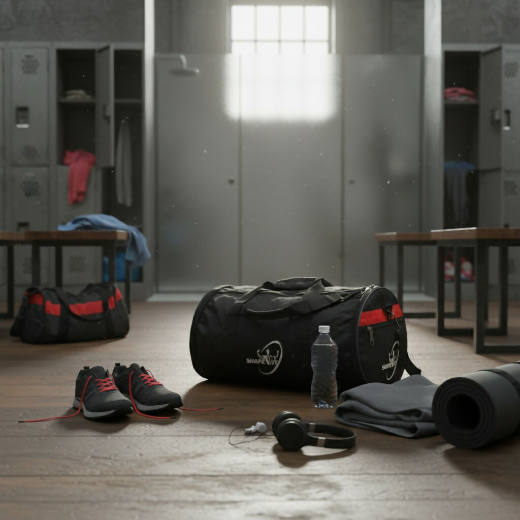 Shape it Gym Duffle Bag for Men & Women – Black & Multicolor Sports Bag Multi Compartment, Fitness Travel Bag, Lightweight Workout Duffle