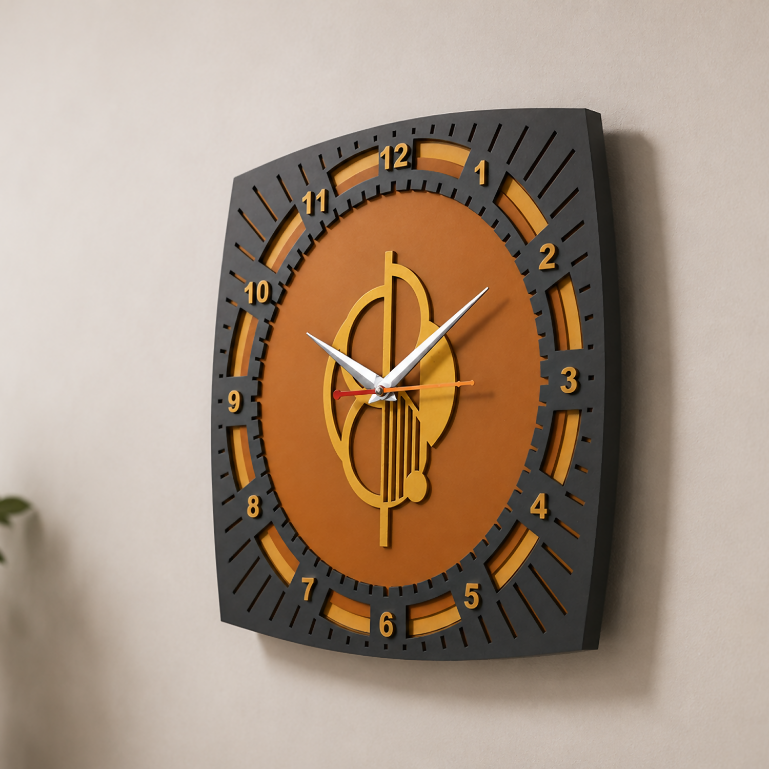 Rounded Square Clock Grey 3