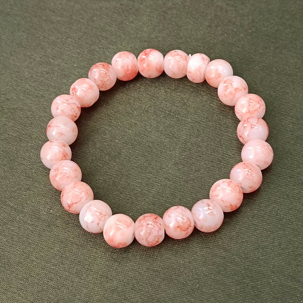 Orange Glass Beads Bracelet