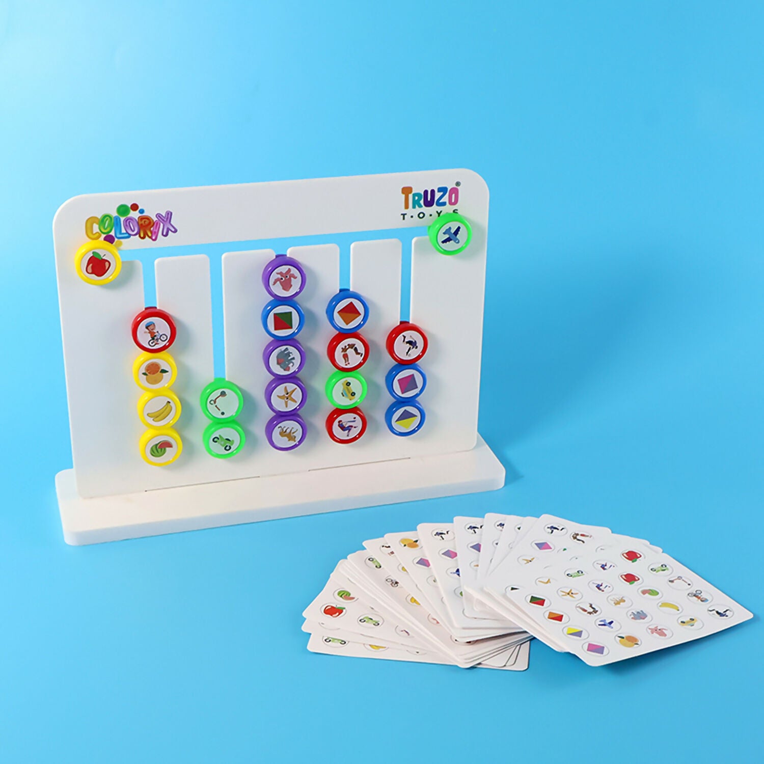 Truzo Toys Colorix – Color Matching Slide Puzzle Board Game for Kids (STEM Early Learning Toy)