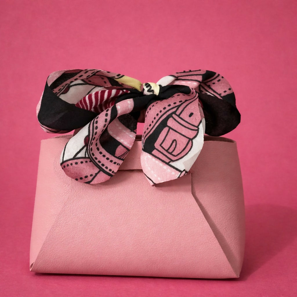 Mini Handheld Bag for Women with Bow Detail | Compact Casual & Gift Purse (PINK)