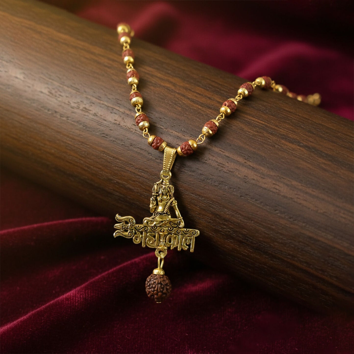 Mahakal Pendant with Rudraksha Necklace Mala