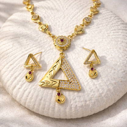 Royal Blossom Necklace Set with Elegant Floral Design for Women Festive Wear