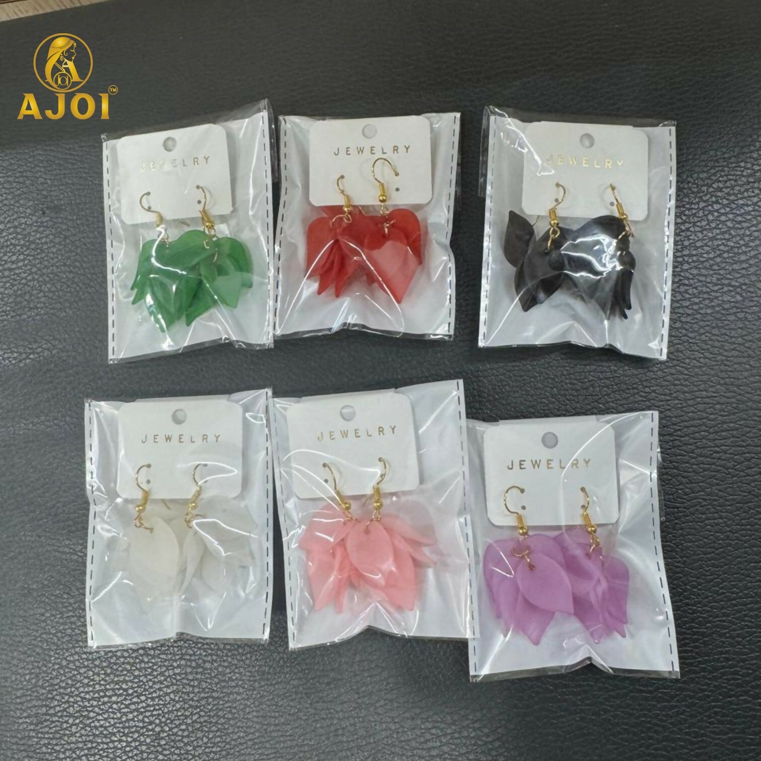 Luxury Multi-Petal Floral Drop Kati Earrings | Handcrafted Matte Finish Statement Earrings in Elegant Pastel & Bold Shades.