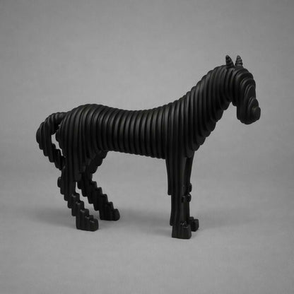 Close-up of ribbed pattern on horse sculpture