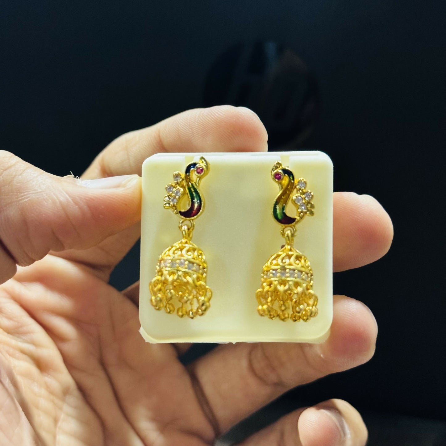 Antique Peacock Pattern Ethnic Earrings