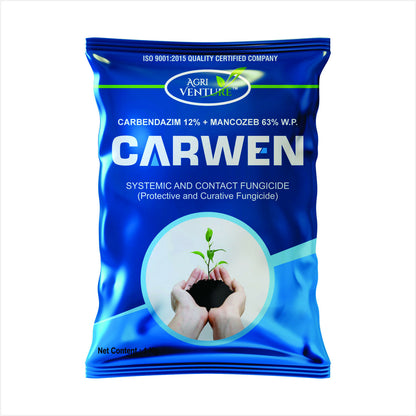 AgriVenture CARWEN (Carbendazim 12% + Mancozeb 63 % WP) Broad Spectrum Systemic And Contact Fungicide (1Kg)
