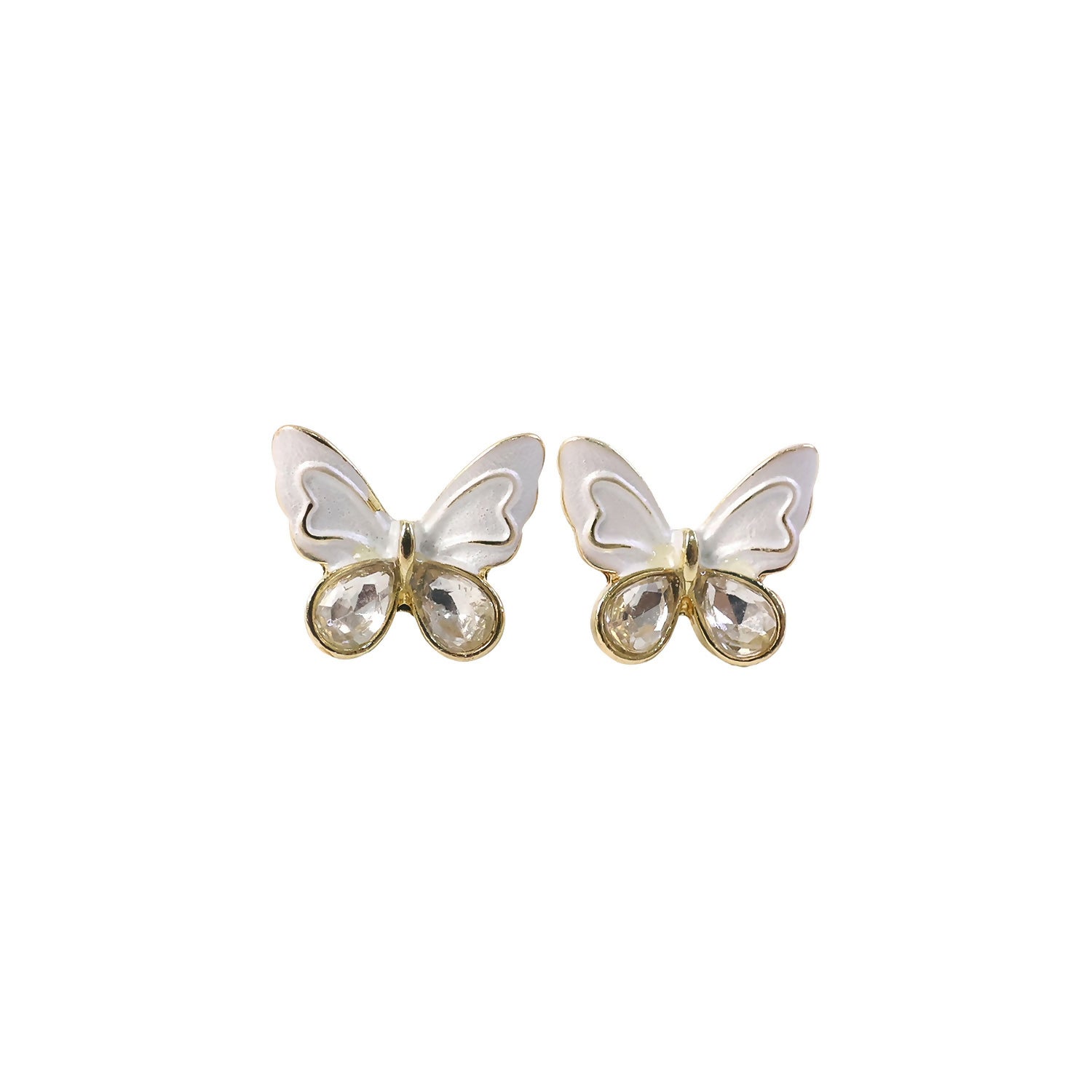 Elegant Crystal Butterfly Stud Earrings for Women And Girls