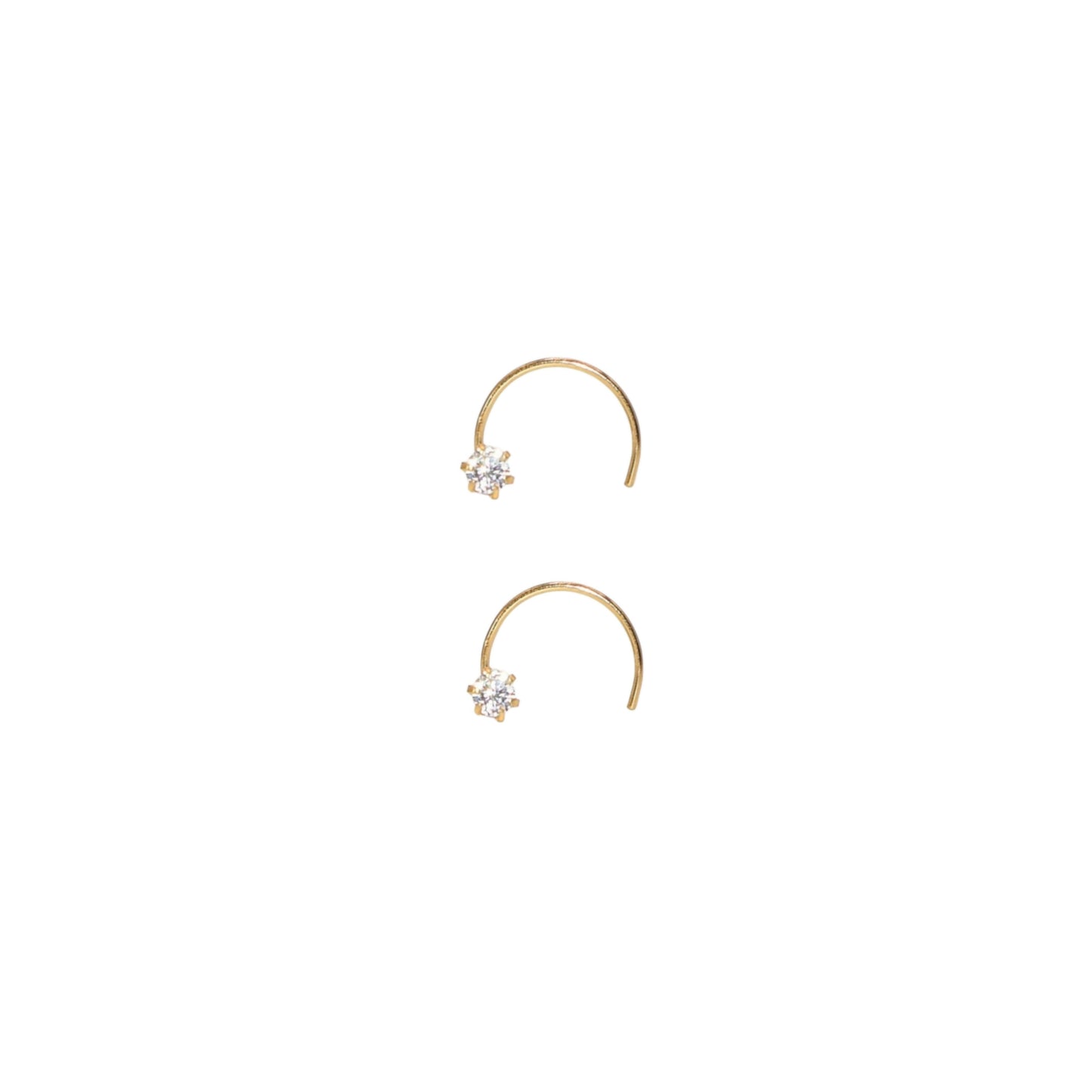 Gold Diamond Nose Screw Pin Sparkling AD Nosering Laung Koka Nathni combo pack of 2