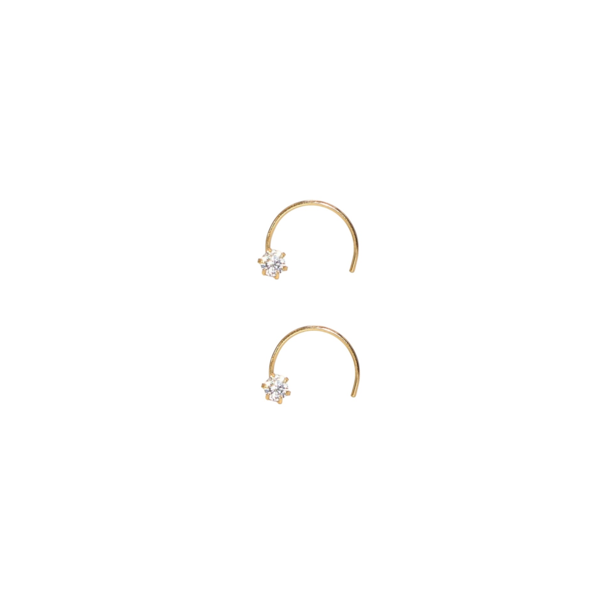 Gold Diamond Nose Screw Pin Sparkling AD Nosering Laung Koka Nathni combo pack of 2