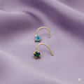 Gold Plated Crystal Nose Pin Set – Lavender & Clear Combo