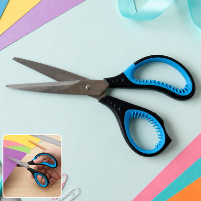 Soft Grip 8.25 Inch Stainless Steel Scissors for Office, Home, Craft & Paper Cutting