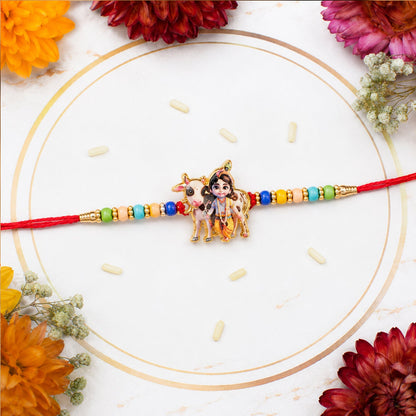 Lord Krishna Rakhi Spiritual Design for Raksha Bandhan (5pcs)