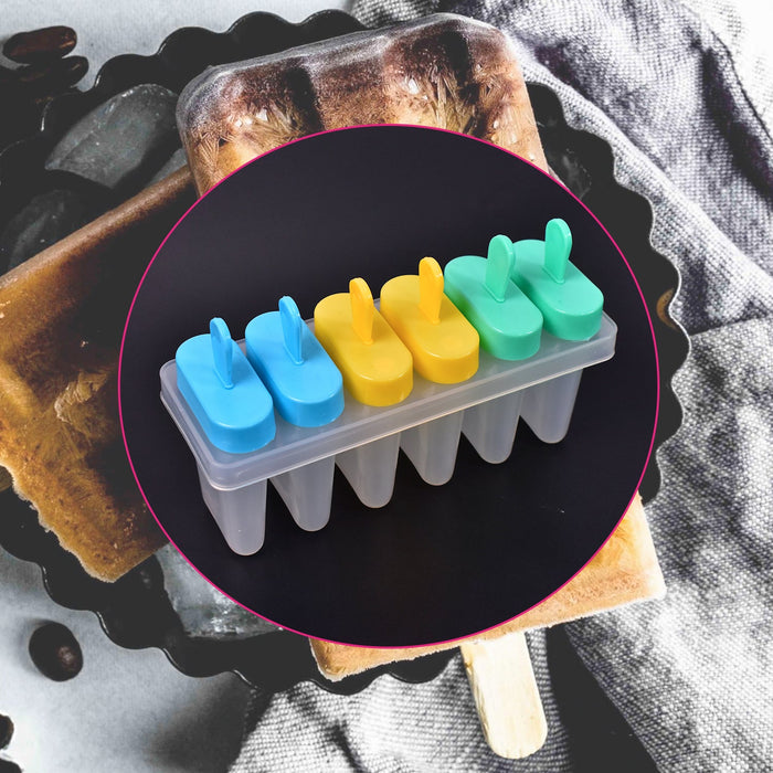 Ice Candy Maker Upgrade Popsicle Molds Sets 6 Ice Pop Makers Reusable Ice Lolly Cream Mold Home-Made Popsicles Mould with Stick