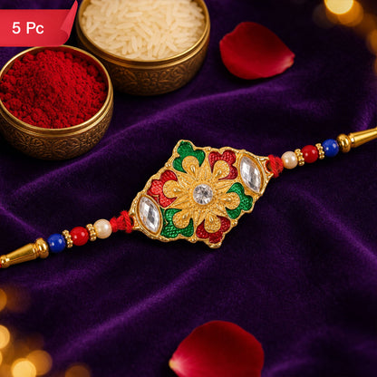 Designer Rakhi Handcrafted Gift for Raksha Bandhan (5pcs)