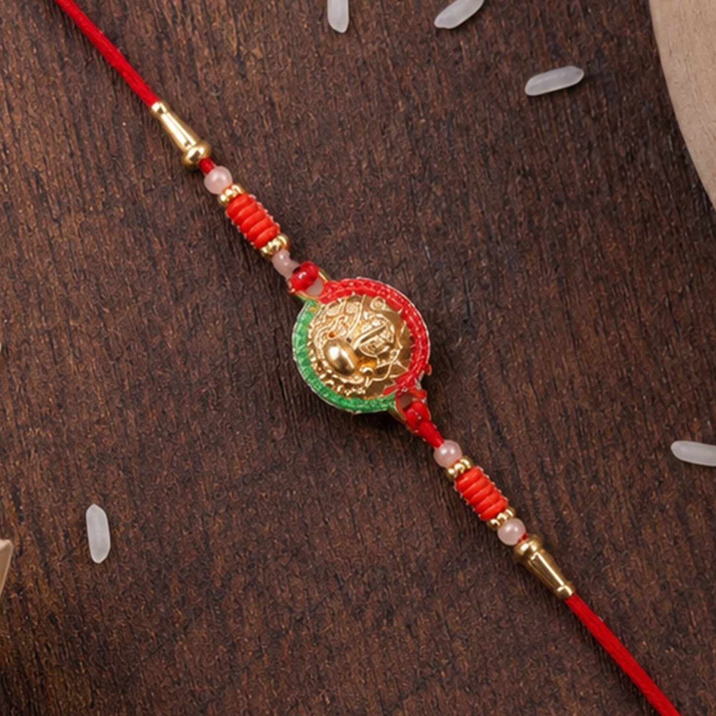 Mini Lord Ganesha Rakhi Elegant Traditional Festive Accessory (5pcs)